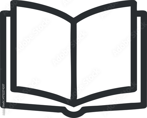 An open book icon symbolizing education and knowledge sharing in literature and reading.