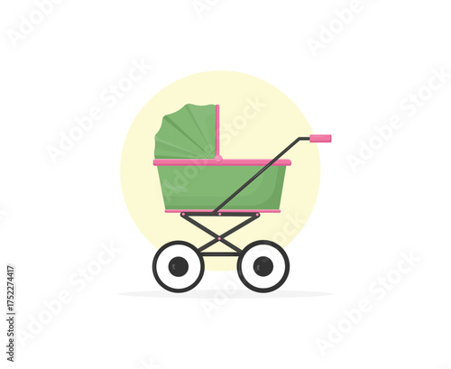 Baby stroller icon. Vector illustration