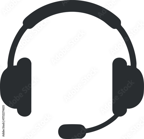 A simple illustration of a headset symbolizing communication and audio technology for various uses.