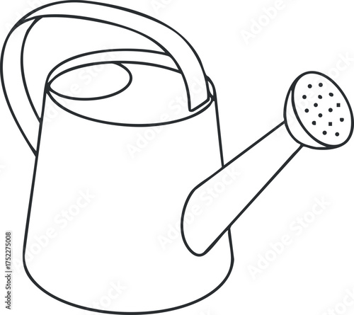 A simple line art illustration of a watering can, ideal for gardening and plant care.