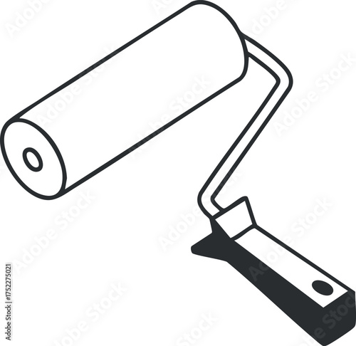 Illustration of a paint roller used for home improvement and interior painting projects