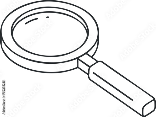 A simple line illustration of a magnifying glass symbolizing search and investigation.