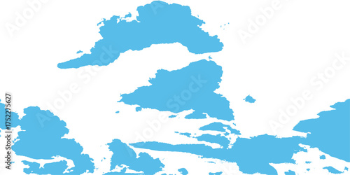 An illustrated vector map design showing the shapes and borders of Europe, France, and Ireland with its flag