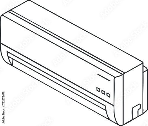 Illustration of a modern air conditioning unit designed for home cooling and comfort.