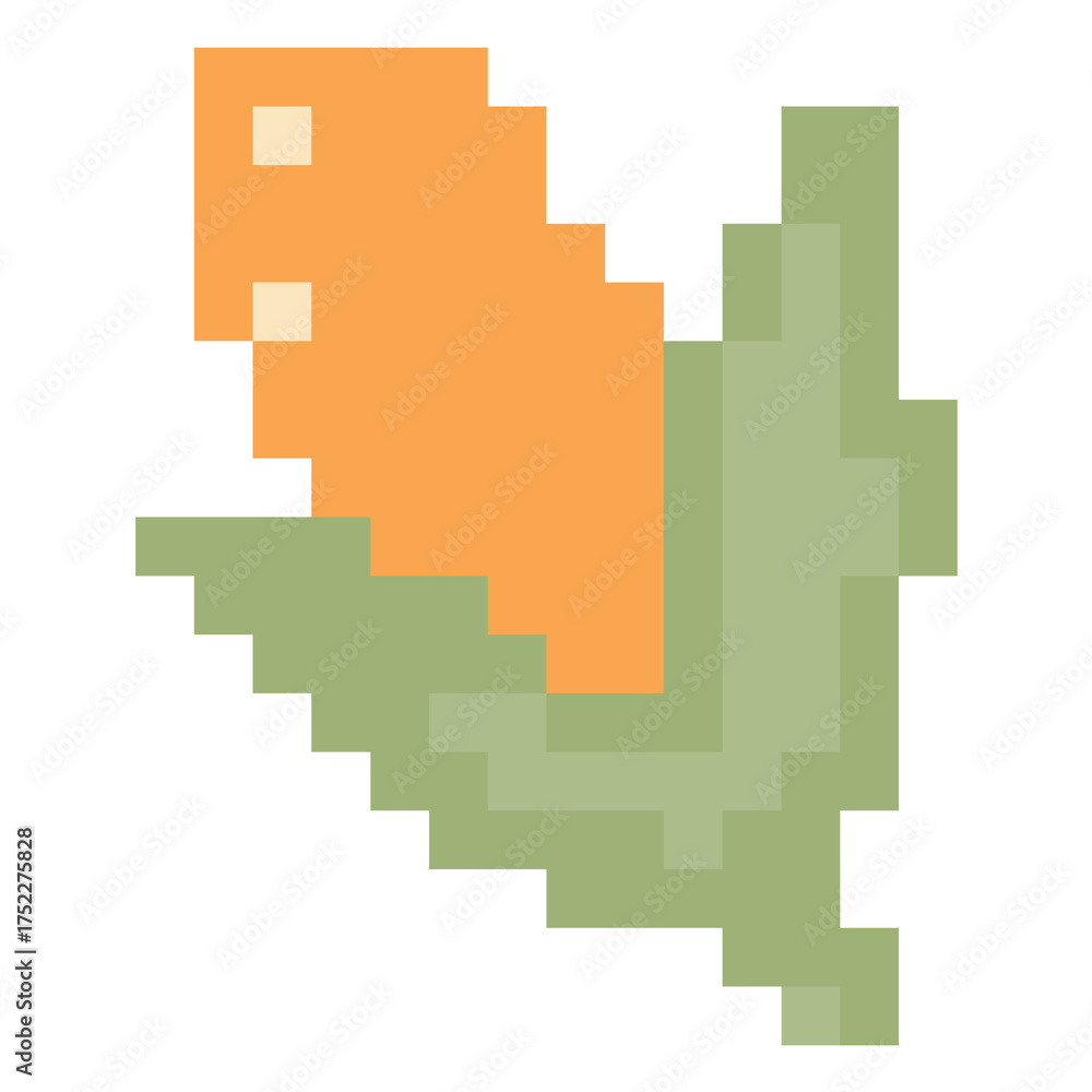 Obraz premium Pixel Art Corn Cob Vegetable Autumn Harvest Icon Illustration