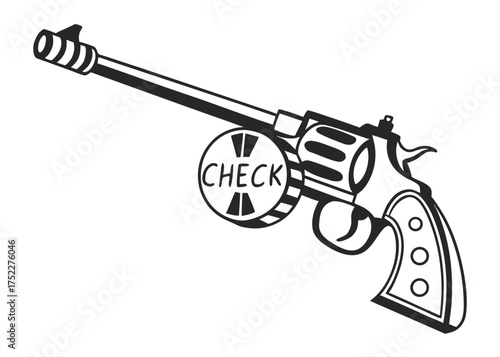 Gun and rifle vector illustration with isolated black and white weapon symbols
