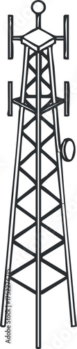 Illustration of a communication tower representing modern telecommunications and signal transmission.