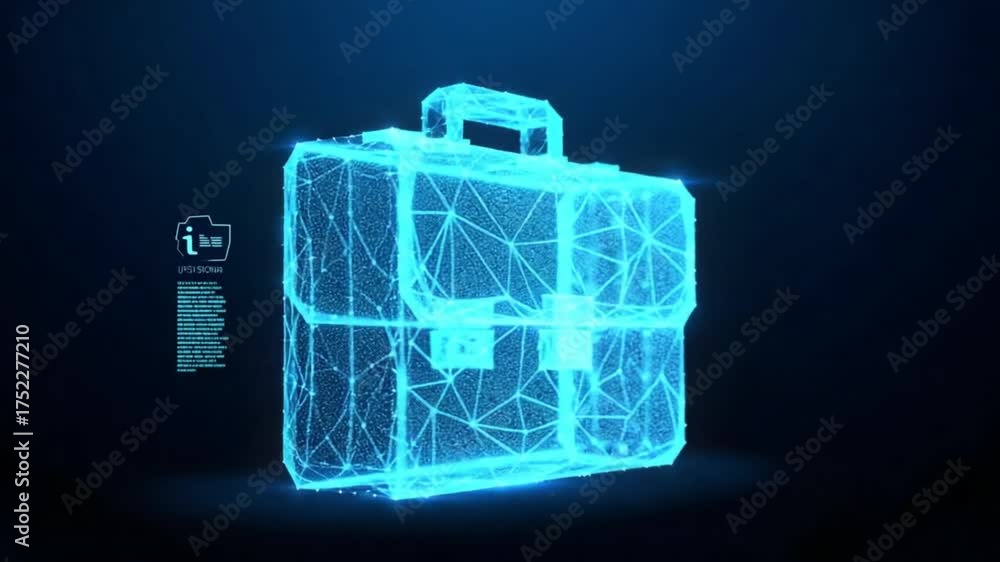 custom made wallpaper toronto digitalFuturistic digital briefcase icon representing business technology and information data transfer with network connections