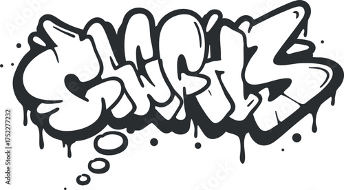 A vibrant graffiti artwork featuring bold lettering and creative design elements.