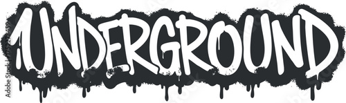 Bold underground graffiti style logo featuring dripping text and urban artistic expression.
