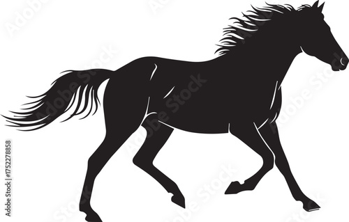 Majestic silhouette of a horse galloping freely dynamic motion and graceful power