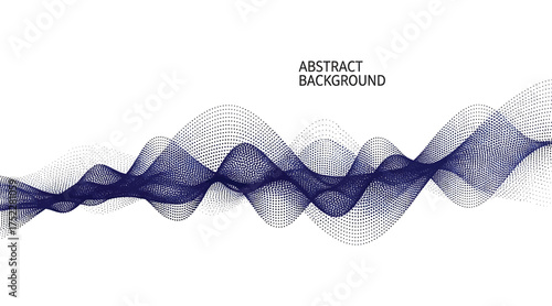 Vector art of abstract background dark blue dotted lines form a wavy pattern, creating a dynamic and modern design suitable for various creative projects