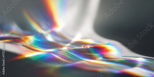Rainbow refractions on a textured surface, vibrant abstract patterns and spectral hues, abstract vibrant background