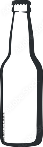 A simple outline illustration of a glass bottle ideal for beverage related designs.