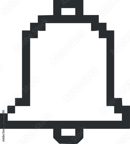 A simple black bell icon representing notifications and alerts in digital interfaces.