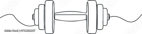 A simple line drawing of a dumbbell representing fitness and strength training equipment.