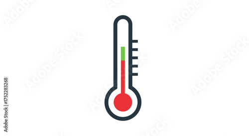 Simple Icon of a Thermometer Showing Temperature.