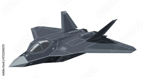 Sleek Gray Stealth Fighter Jet with Angled Wings and Cockpit View.