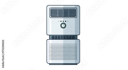 Modern White Air Purifier with Control Panel and Vents.