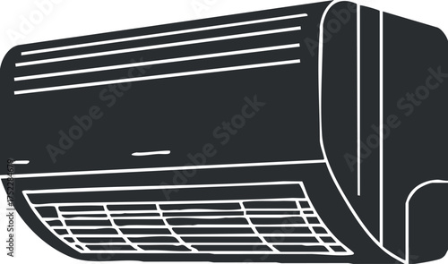 Illustration of a modern air conditioning unit designed for efficient indoor cooling.