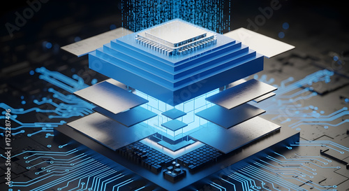 Futuristic computer processor and data processing concept