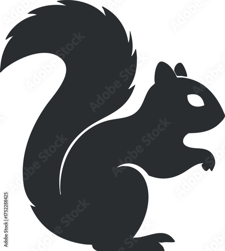 A playful silhouette of a squirrel showcasing its bushy tail and curious expression.