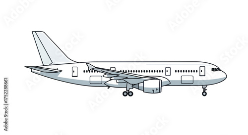 A detailed illustration of a modern commercial passenger jet airplane.