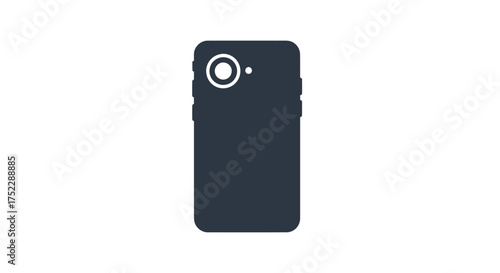 Modern Dark Smartphone Back with Single Camera and Flash.