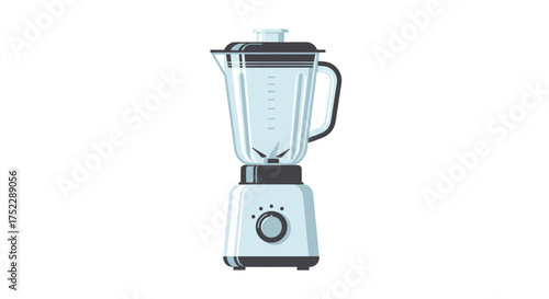Modern Electric Blender with Glass Pitcher and Controls.