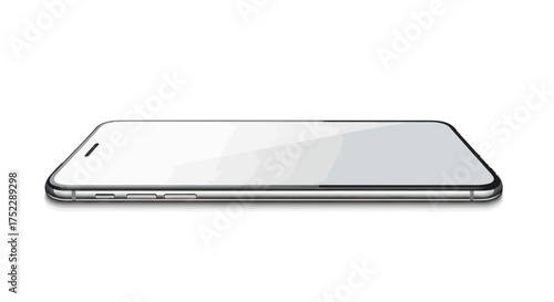 Modern Smartphone with Blank Screen Display Sleek Design and Metallic Frame.
