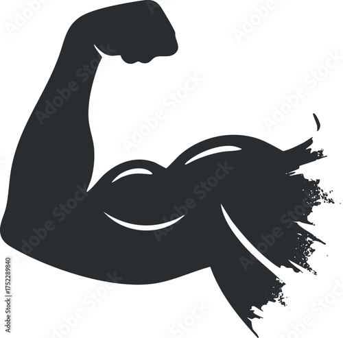 A dynamic illustration of a flexed muscular arm symbolizing strength and fitness.