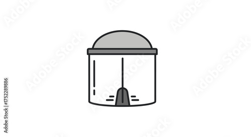 Simple Pedal Bin Illustration with Gray Lid and Foot Pedal.
