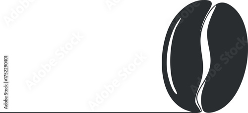 A minimalist illustration of a single coffee bean, symbolizing freshness and rich flavor.