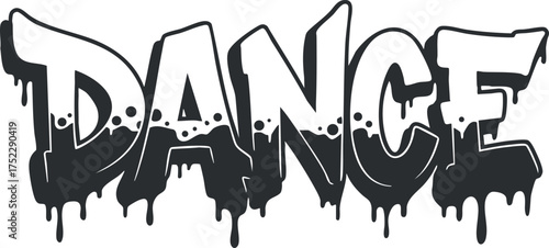 Stylish graffiti artwork featuring the word dance in a vibrant and energetic design.