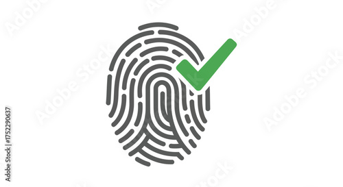 Fingerprint with Green Checkmark Symbolizing Identity Verification.