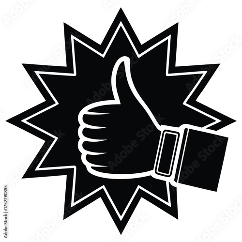 flat vector thumbs up and star combo icons for rev.eps