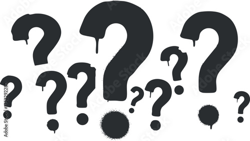 A creative collection of various black question marks representing curiosity and inquiry.