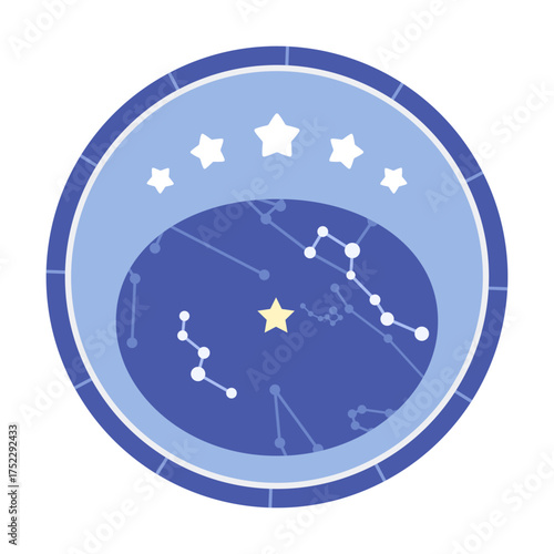 シンプルな星座早見盤のイメージのイラスト素材