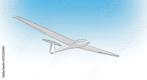 Gliding Through the Sky: A Sleek White Glider Soaring Effortlessly.