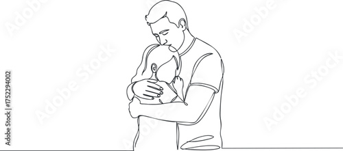 A line drawing of a couple embracing, symbolizing love and emotional connection.