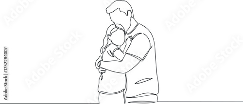 A simple line art illustration of a couple embracing, symbolizing love and support.
