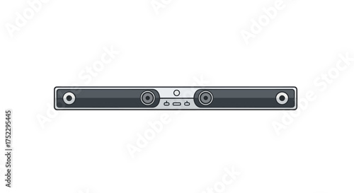 Sleek Dark Rectangular Electronic Audio Device with Central Controls.