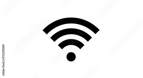Black Wi-Fi Signal Icon with Three Arcs and a Dot.