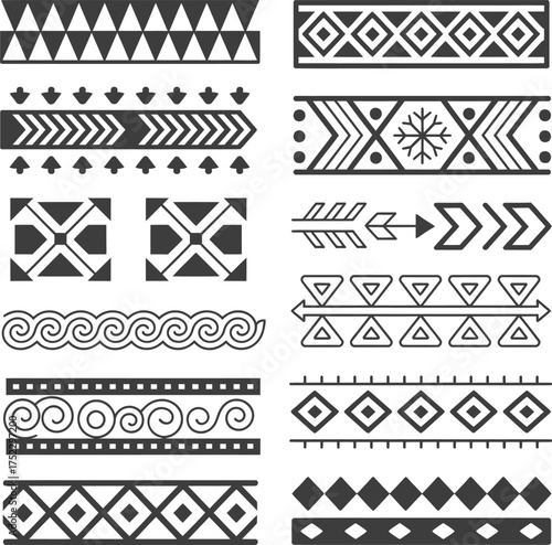 Geometric seamless pattern tribal texture vector design element illustration