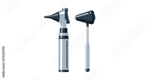 Otoscope and Reflex Hammer: Medical Diagnostic Instruments for Examination.