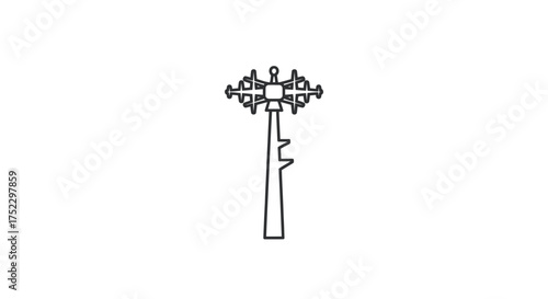 Ornate Key Symbol with Intricate Head and Shaft.