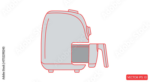 Modern Air Fryer Appliance with Removable Basket Kitchen Cooking Equipment.