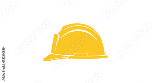 A simple yellow construction hard hat icon a symbol of industrial safety and worker protection.
