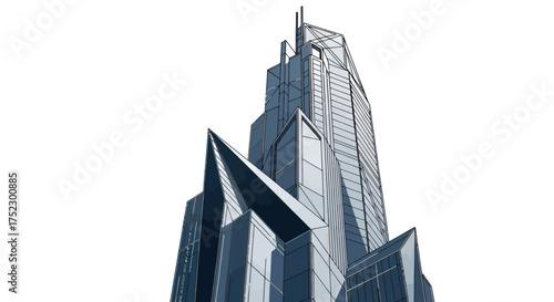 Modern Skyscraper with Angular Architectural Design.