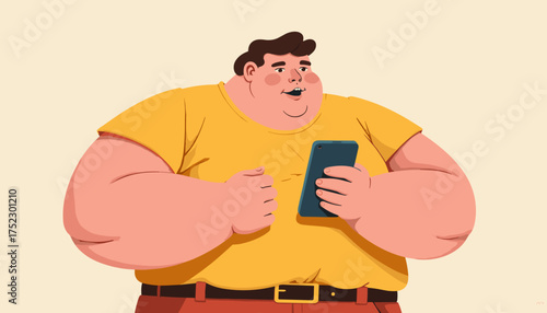 Cheerful young man with smartphone looking surprised on light background